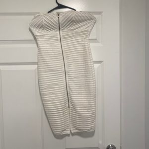 Texture white mini body con dress